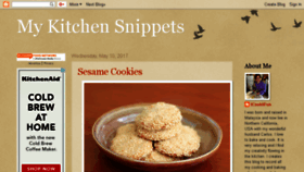 What Mykitchensnippets.com website looked like in 2017 (6 years ago)