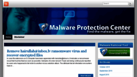 What Malwareprotectioncenter.com website looked like in 2017 (6 years ago)