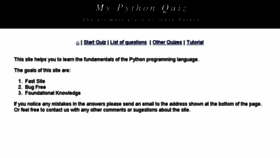 What Mypythonquiz.com website looked like in 2017 (6 years ago)