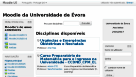 What Moodle.uevora.pt website looked like in 2017 (6 years ago)