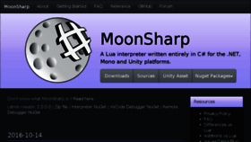 What Moonsharp.org website looked like in 2017 (6 years ago)