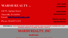 What Marshrealty.com website looked like in 2017 (6 years ago)