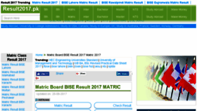 What Matric.result2017.pk website looked like in 2017 (6 years ago)