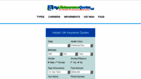 What Mylifeinsurancequotes123.com website looked like in 2017 (6 years ago)