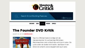 What Monstersandcritics.de website looked like in 2017 (8 years ago)