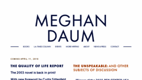 What Meghandaum.com website looked like in 2017 (6 years ago)