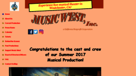 What Musicwest.org website looked like in 2017 (6 years ago)