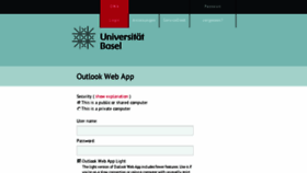 What Mail.unibas.ch website looked like in 2017 (6 years ago)