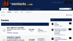 What Morebacks.com website looked like in 2017 (6 years ago)