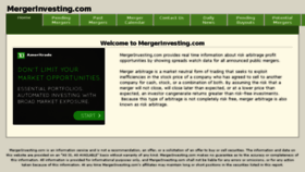 What Mergerinvesting.com website looked like in 2017 (6 years ago)