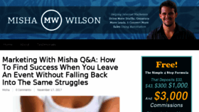 What Mishawilson.com website looked like in 2017 (6 years ago)