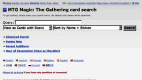 What Magiccards.info website looked like in 2018 (6 years ago)
