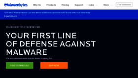 What Malwarebytes.org website looked like in 2018 (6 years ago)