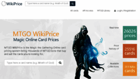 What Mtgowikiprice.com website looked like in 2018 (7 years ago)