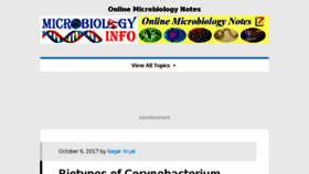 What Microbiologyinfo.com website looked like in 2018 (6 years ago)