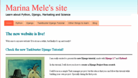 What Marinamele.com website looked like in 2018 (6 years ago)