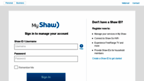 What My.shaw.ca website looked like in 2018 (6 years ago)