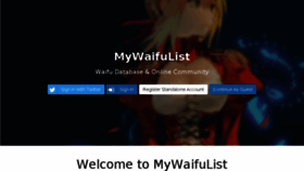 What Mywaifulist.moe website looked like in 2018 (6 years ago)