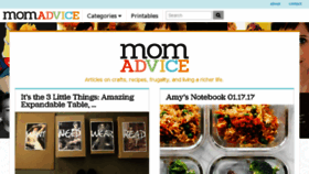 What Momadvice.com website looked like in 2018 (6 years ago)