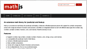 What Mathjs.org website looked like in 2018 (7 years ago)
