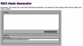 What Md5generator.de website looked like in 2018 (6 years ago)