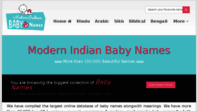 What Modernindianbabynames.com website looked like in 2018 (6 years ago)