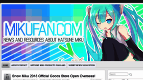 What Mikufan.com website looked like in 2018 (6 years ago)