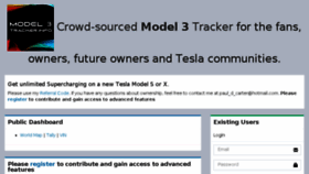 What Model3tracker.info website looked like in 2018 (6 years ago)
