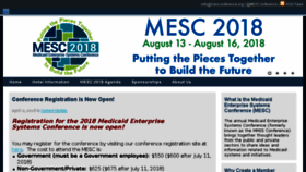 What Mesconference.org website looked like in 2018 (6 years ago)