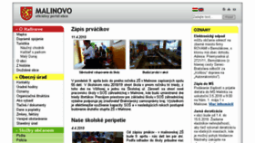 What Malinovo.sk website looked like in 2018 (6 years ago)