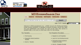 What Mdhousingsearch.com website looked like in 2018 (6 years ago)