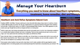 What Manageyourheartburn.com website looked like in 2018 (6 years ago)