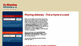 What My-rhyming-dictionary.net website looked like in 2018 (8 years ago)