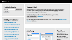 What Mail1a.de website looked like in 2018 (5 years ago)