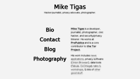 What Mike.tig.as website looked like in 2018 (5 years ago)