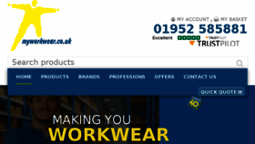 What Myworkwear.co.uk website looked like in 2018 (5 years ago)