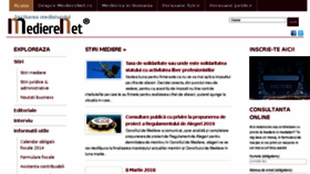 What Medierenet.ro website looked like in 2018 (5 years ago)