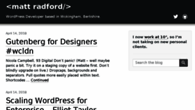 What Mattrad.uk website looked like in 2018 (6 years ago)