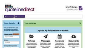 What Mypolicies.quotelinedirect.co.uk website looked like in 2018 (5 years ago)