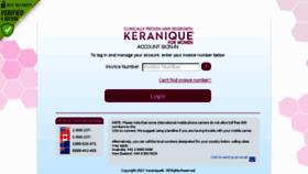 What Myaccount.keranique.com website looked like in 2018 (5 years ago)