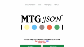 What Mtgjson.com website looked like in 2018 (5 years ago)