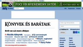 What Moly.hu website looked like in 2018 (7 years ago)