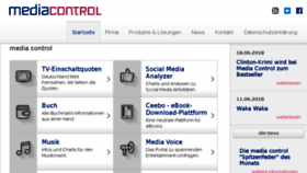 What Media-control.de website looked like in 2018 (5 years ago)