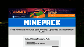 What Minepack.net website looked like in 2018 (5 years ago)