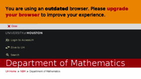 What Math.uh.edu website looked like in 2018 (5 years ago)