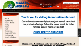 What Mamasminerals.com website looked like in 2018 (5 years ago)