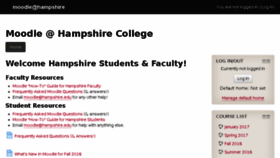 What Moodle.hampshire.edu website looked like in 2018 (5 years ago)