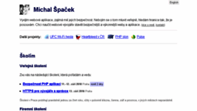What Michalspacek.cz website looked like in 2018 (5 years ago)
