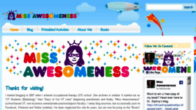 What Missawesomeness.com website looked like in 2018 (5 years ago)