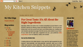 What Mykitchensnippets.com website looked like in 2018 (5 years ago)